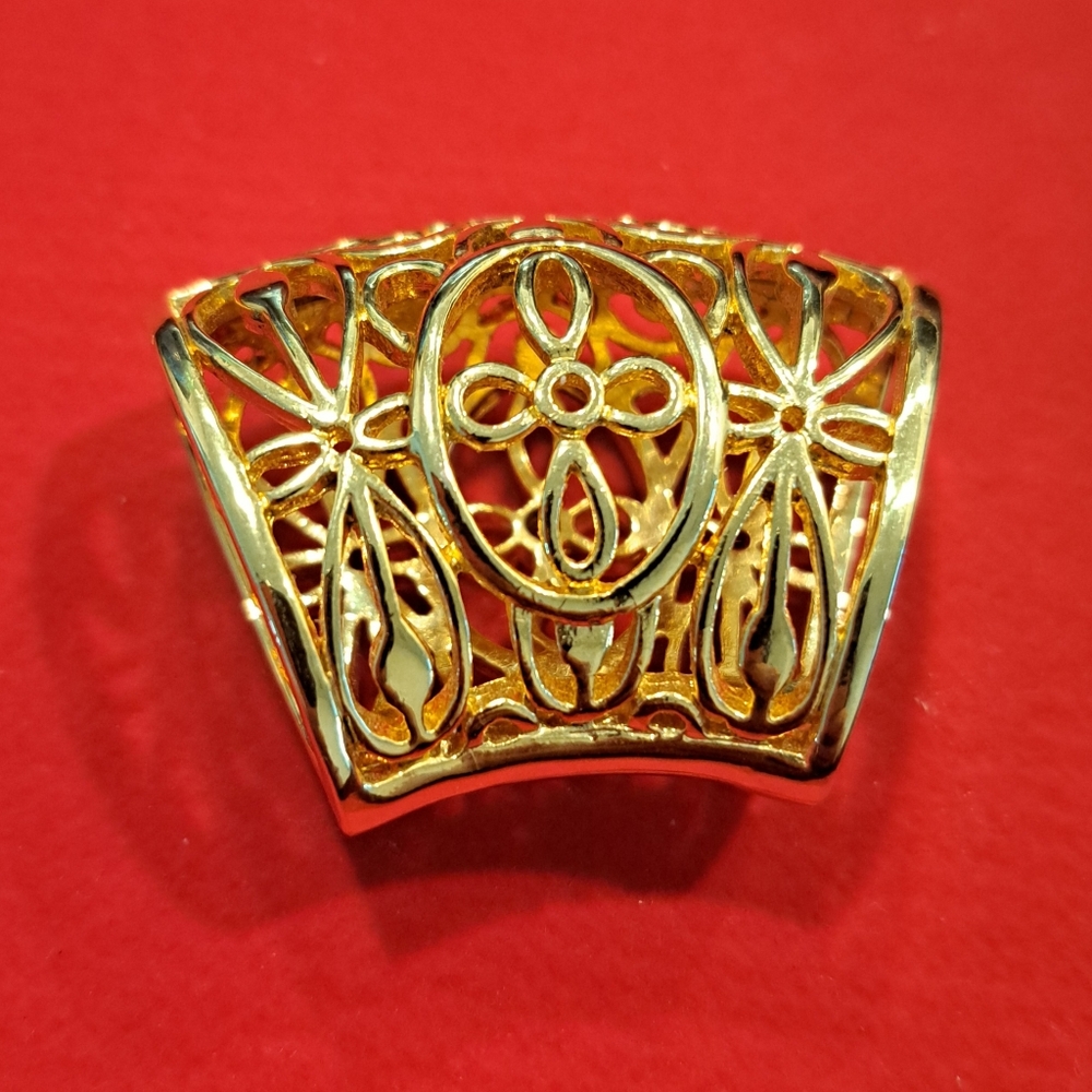 Vintage Scarf Gold Filigree Ring